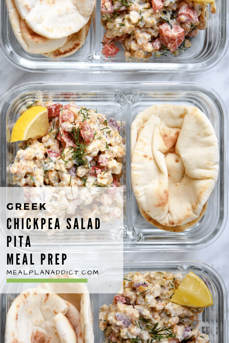 Greek Chickpea Salad Pita Meal Prep