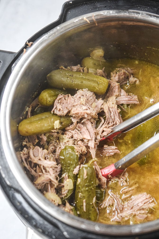 Pickled beef shredded in instant pot