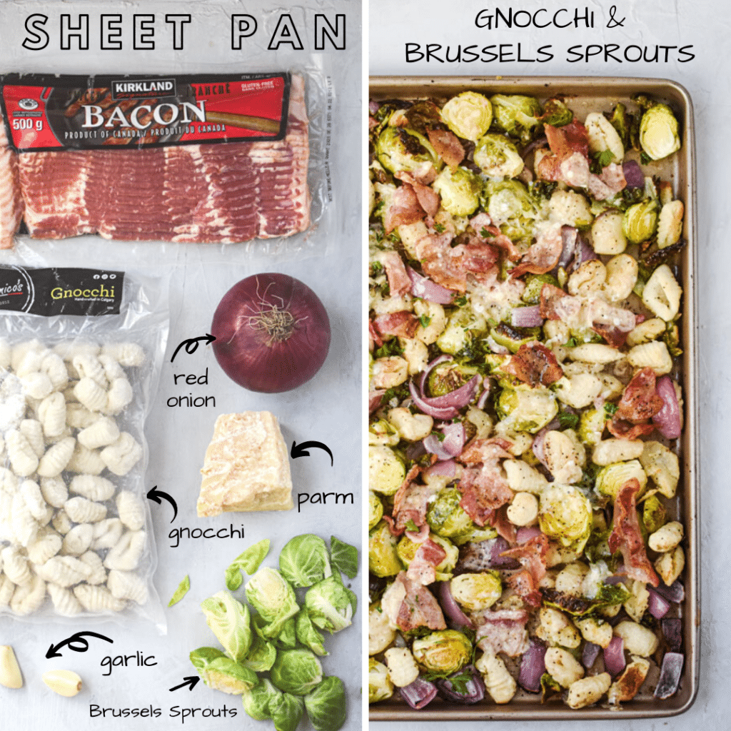 SHEET PAN GNOCCHI AND BRUSSELS SPROUTS ingredients