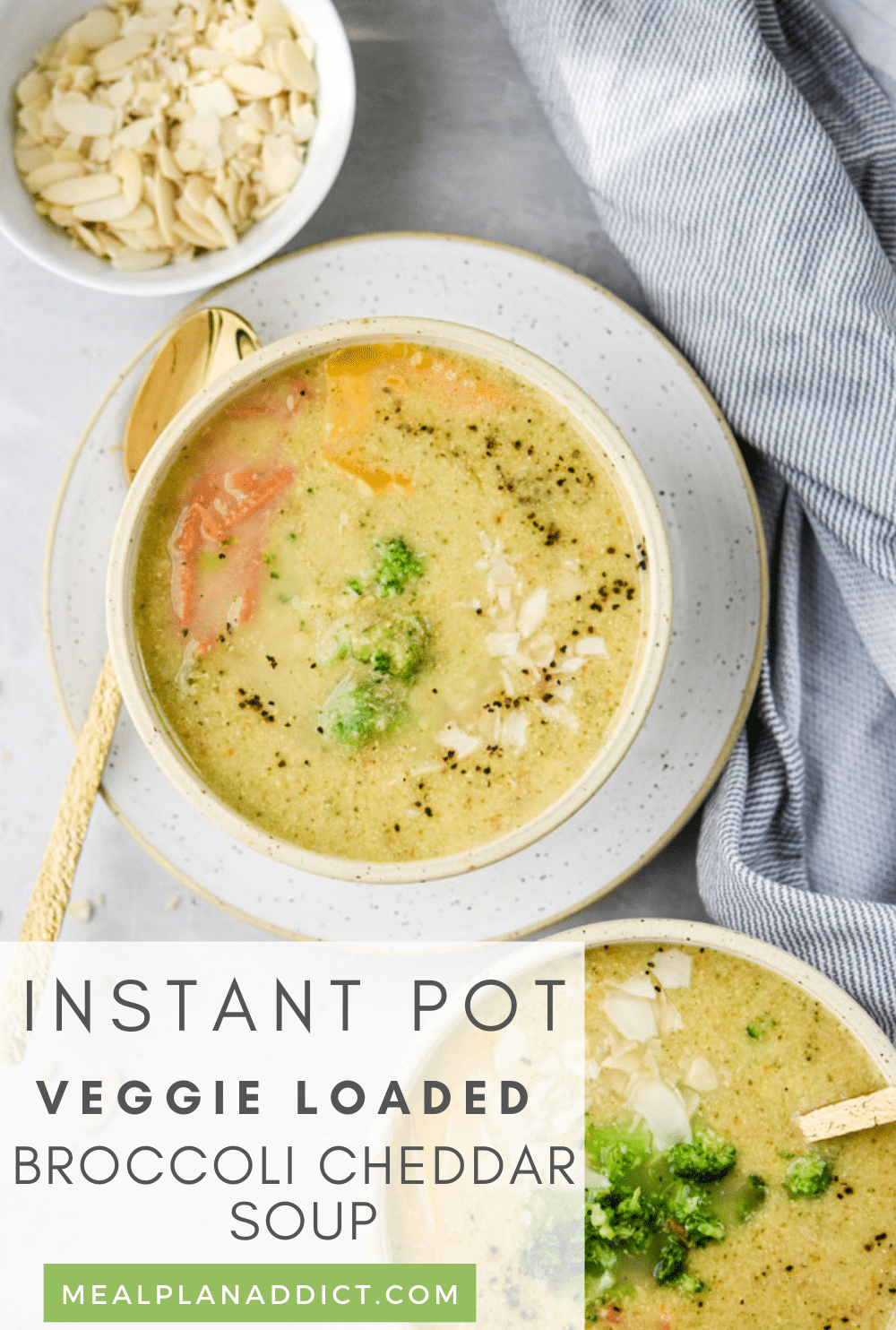 Broccoli cheddar soup pin for Pinterest