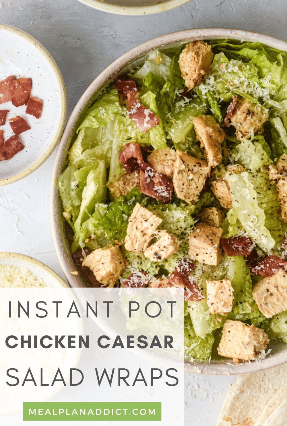 Chicken Caesar wrap pin for Pinterest