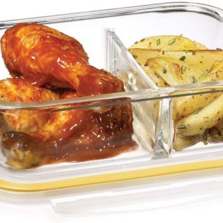 starfrit 2 compartment glass container