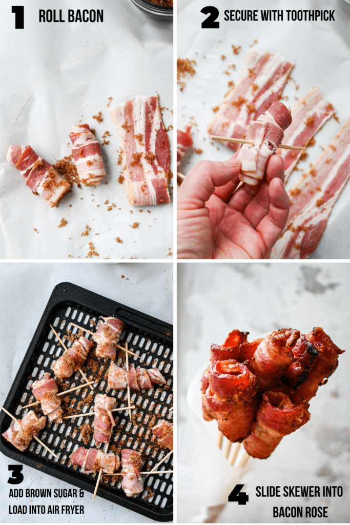 how to make air fryer bacon roses