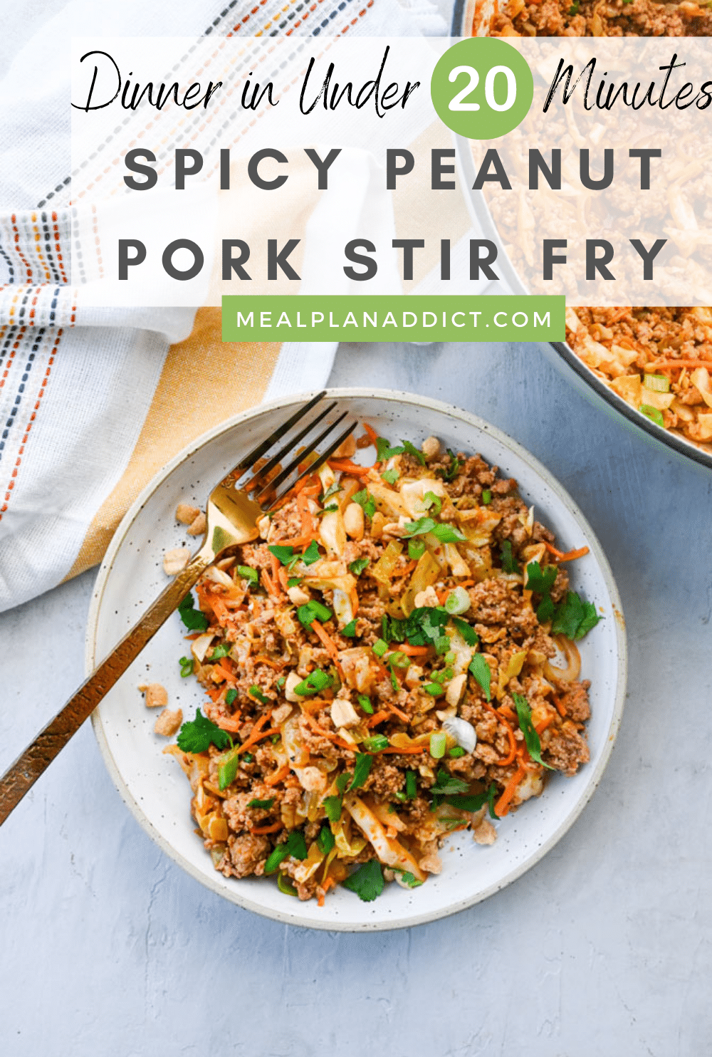 Dinner in Under 20 Minutes Spicy Peanut Ground Pork Stir Fry