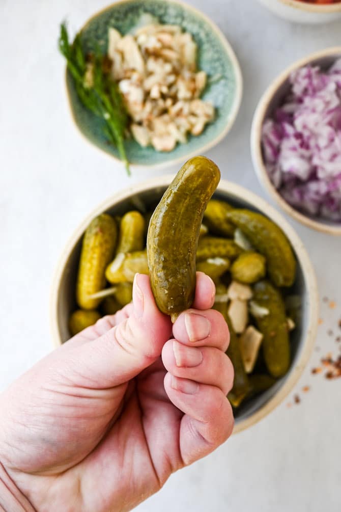 use crunchy small pickles