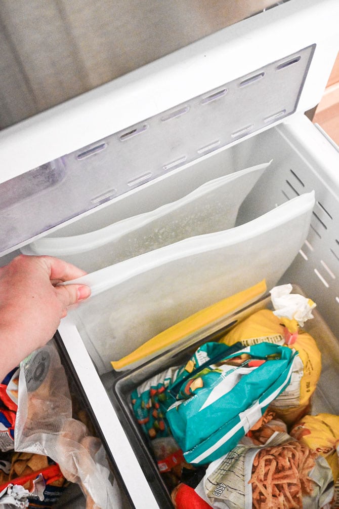 file-folder-bags in organized small freezer