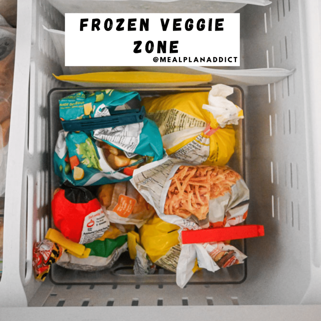 frozen veggie zone in small freezer