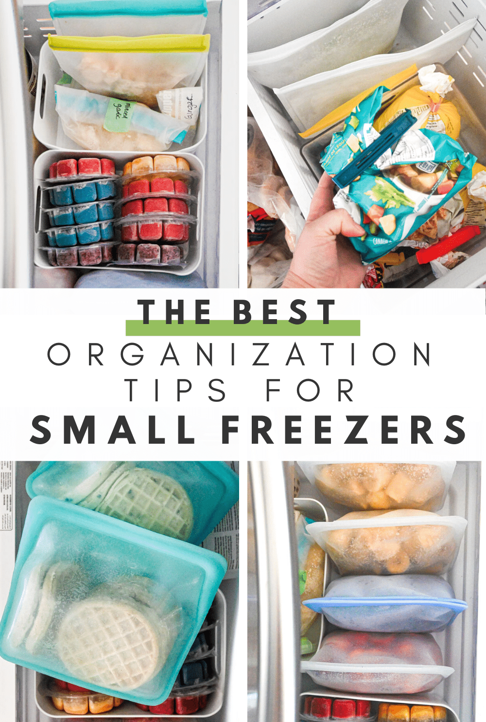 organization tips for small freezers collage