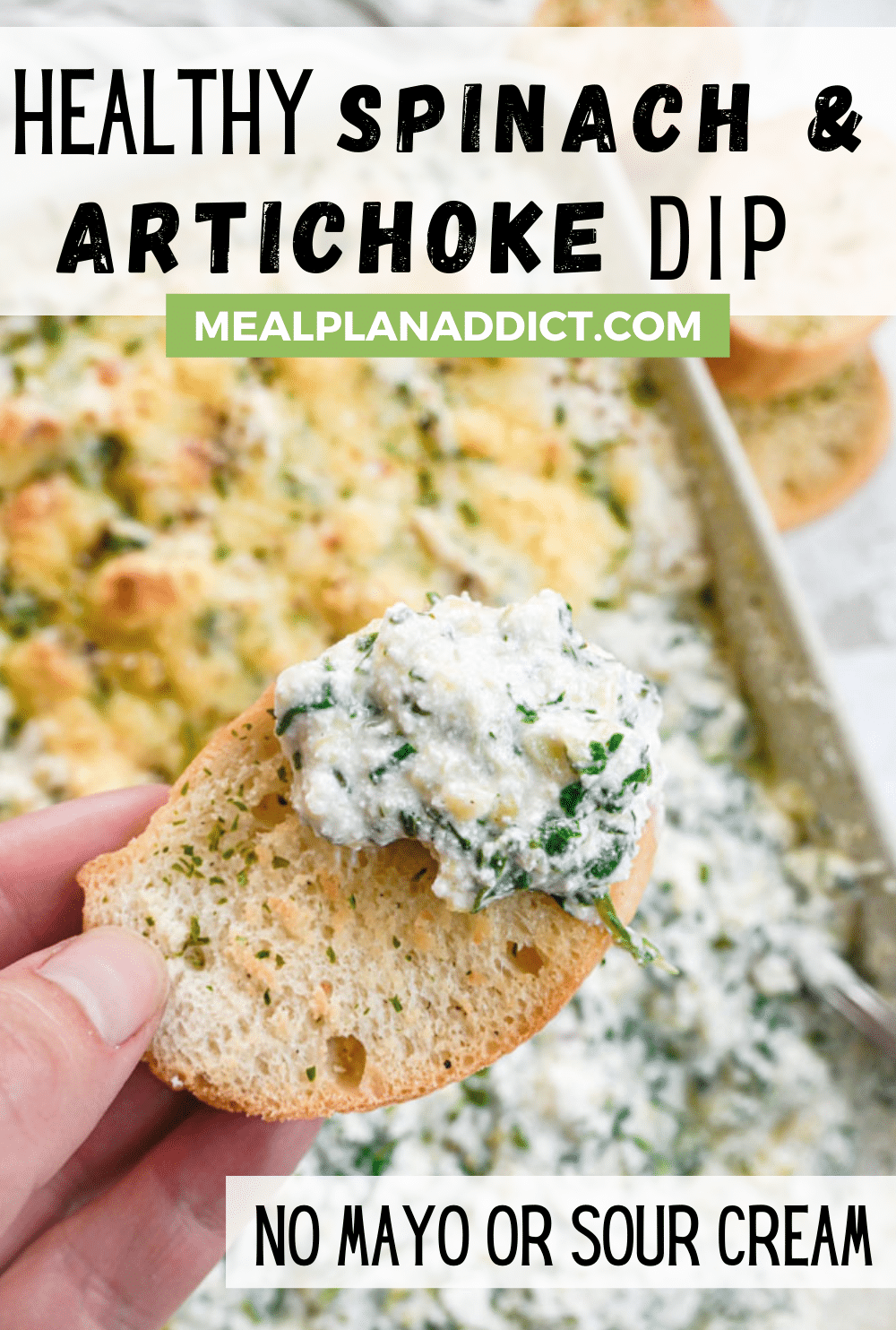 spinach dip on French bread