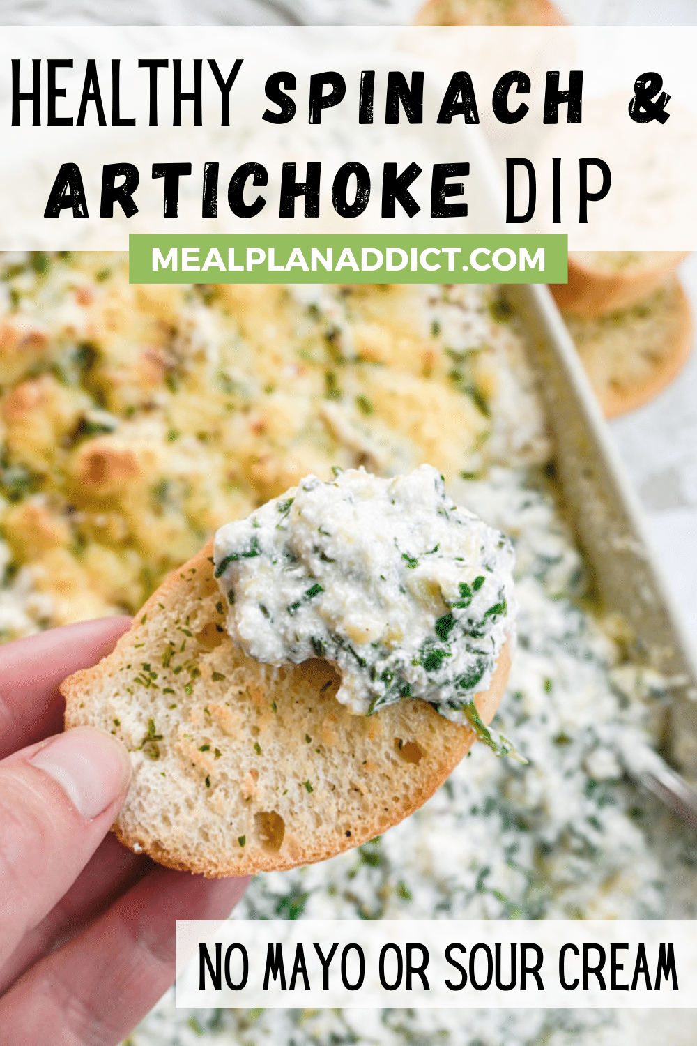 Healthy Spinach and Artichoke Dip {no mayo, no sour cream} - Meal Plan ...