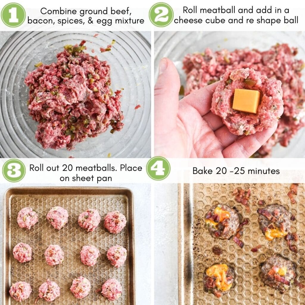 step by step directions for cheeseburger meatballs